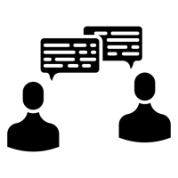 pictogramme de personnes qui communiquent