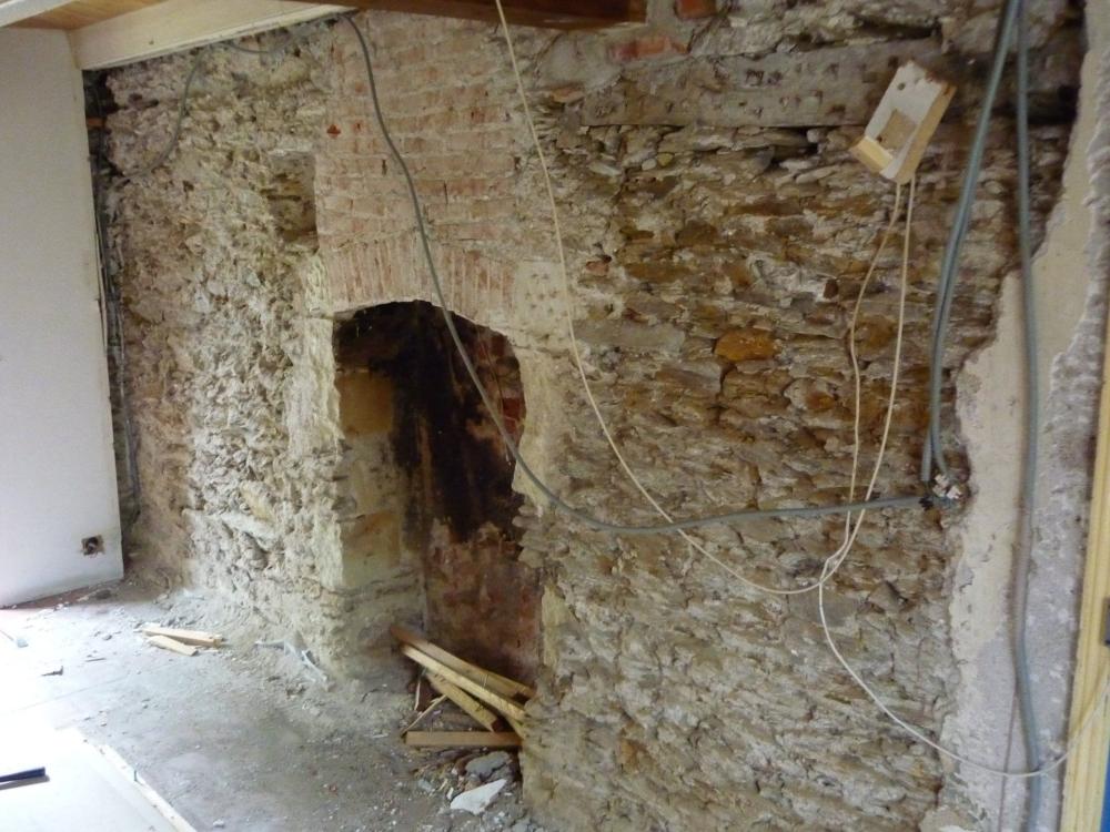 mur intérieur avant rénovation